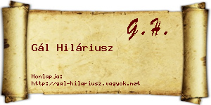 Gál Hiláriusz névjegykártya